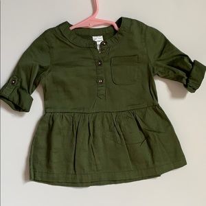 New, Carter’s 3/4 sleeve top, olive color.
